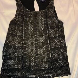 American Eagle Outfitters Women's Black Crochet Tank Sz M